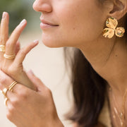 Boucles oreilles plaque or valentina grand modele